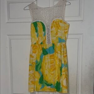 Lilly Pulitzer Yellow and Green Floral Dress